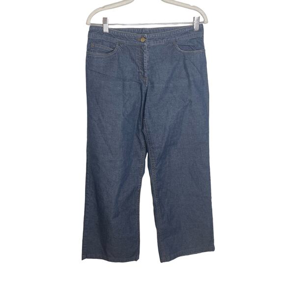 Eileen Fisher Jeans Women's Small Made in USA Crop Wide Leg - Picture 1 of 7